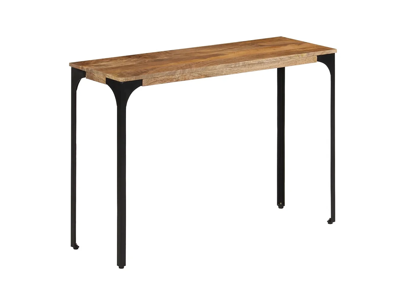 Mesa consola madera maciza de mango y hierro 110x35x76 cm