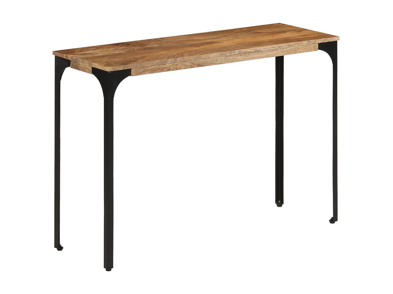 Table console marron 110x35x76cm bois massif de manguier et fer