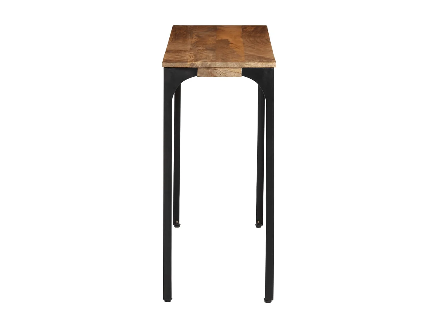 Table console marron 110x35x76cm bois massif de manguier et fer