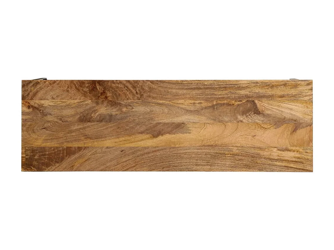 Table console marron 110x35x76cm bois massif de manguier et fer
