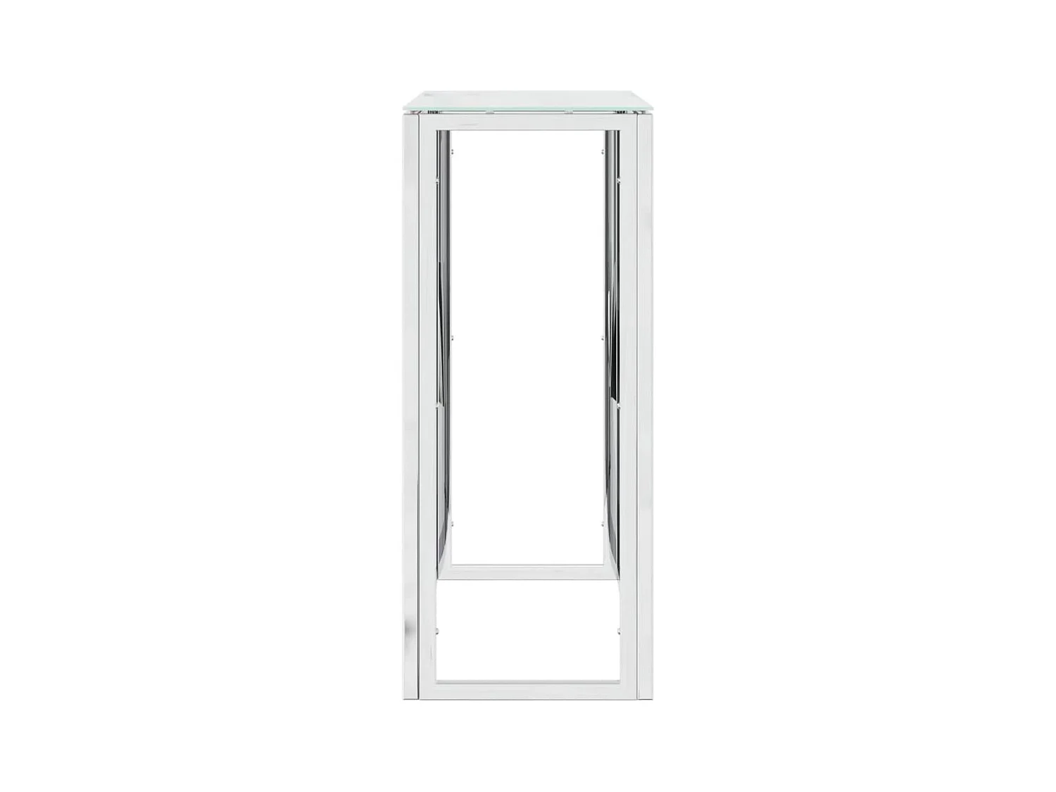 Table console 70x30x70 cm acier inoxydable et verre