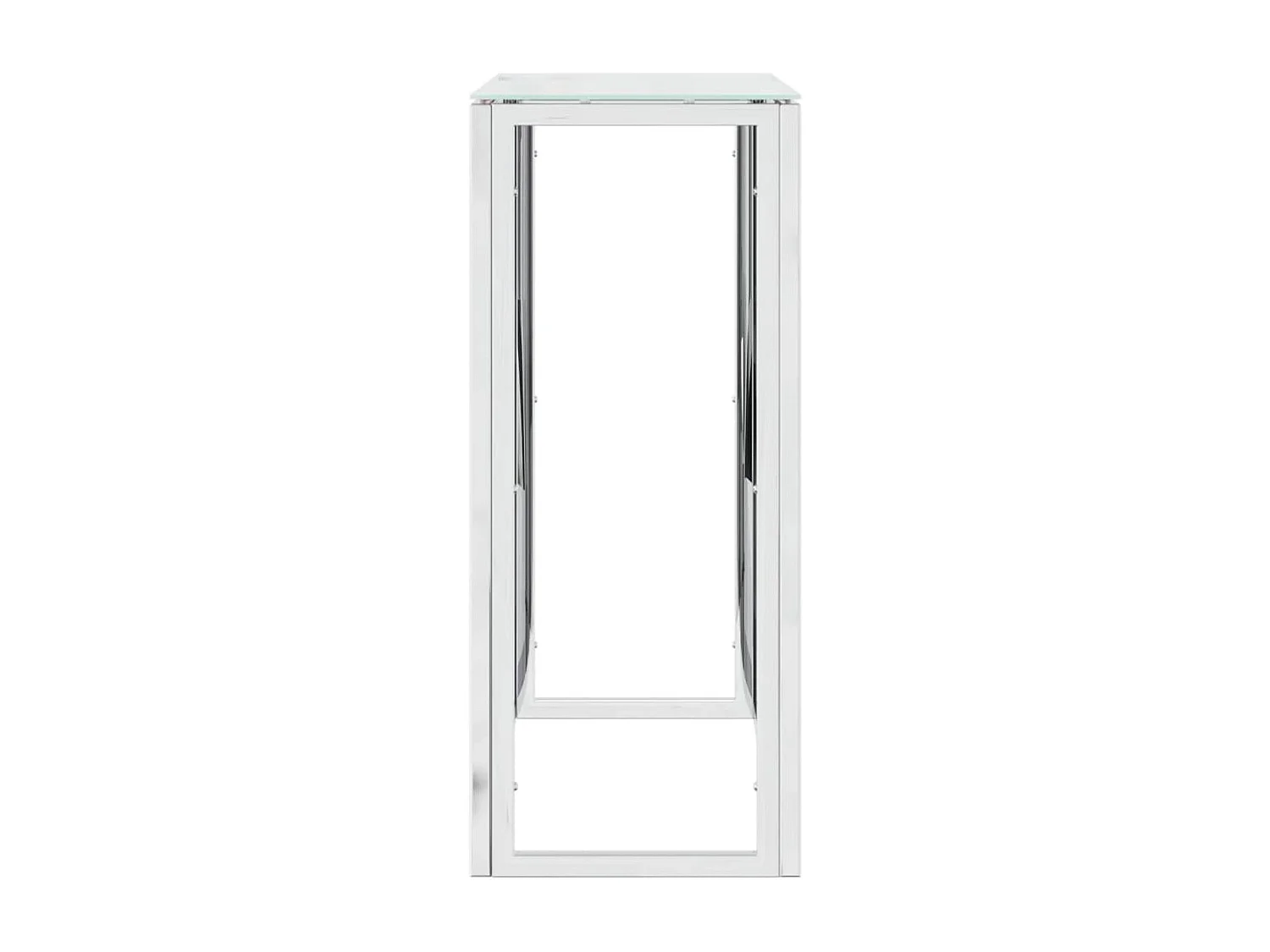 Table console 70x30x70 cm acier inoxydable et verre