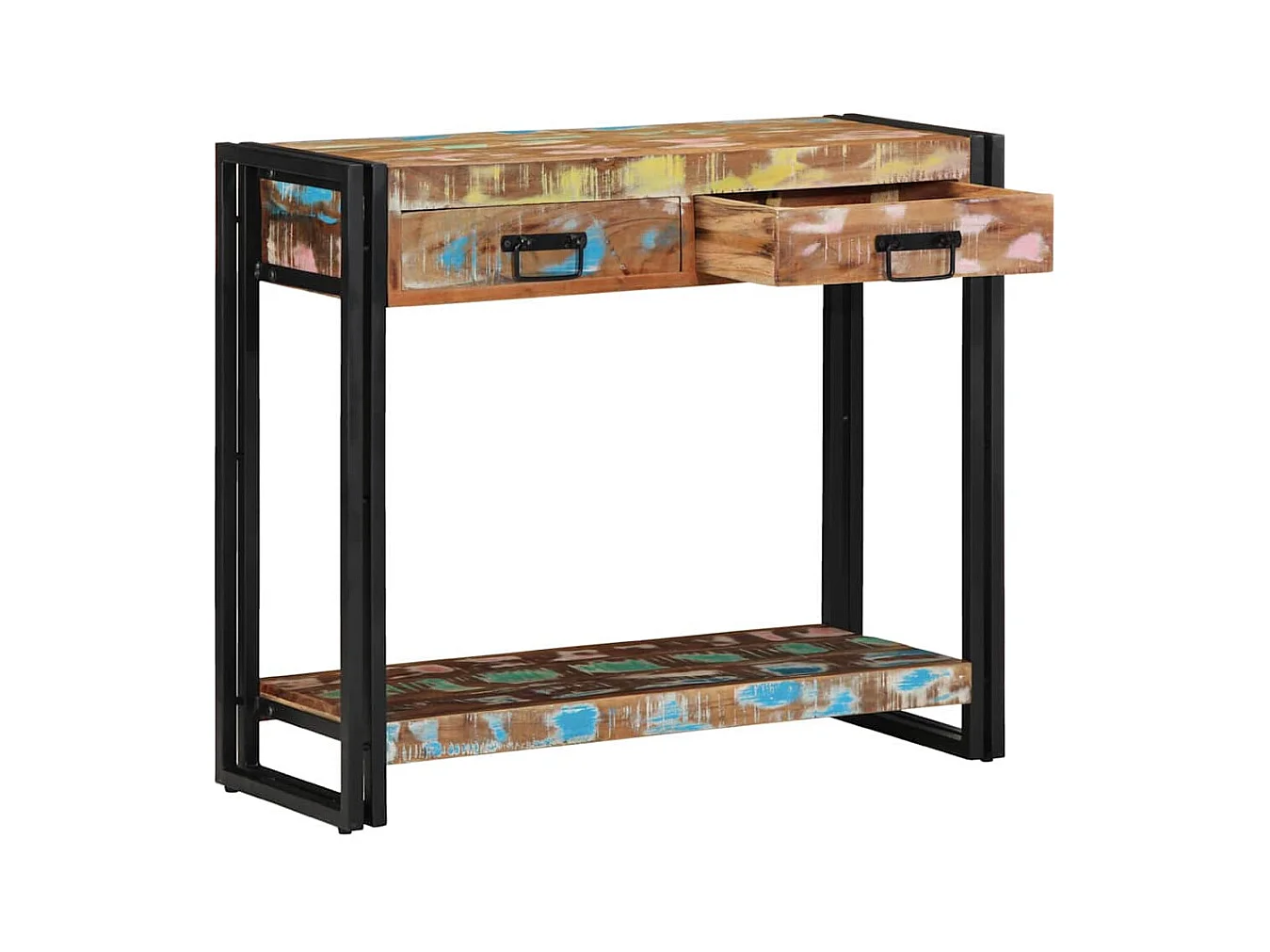 Mesa Consola Multicolor 90 x 33 x 75 cm madera maciza reciclada