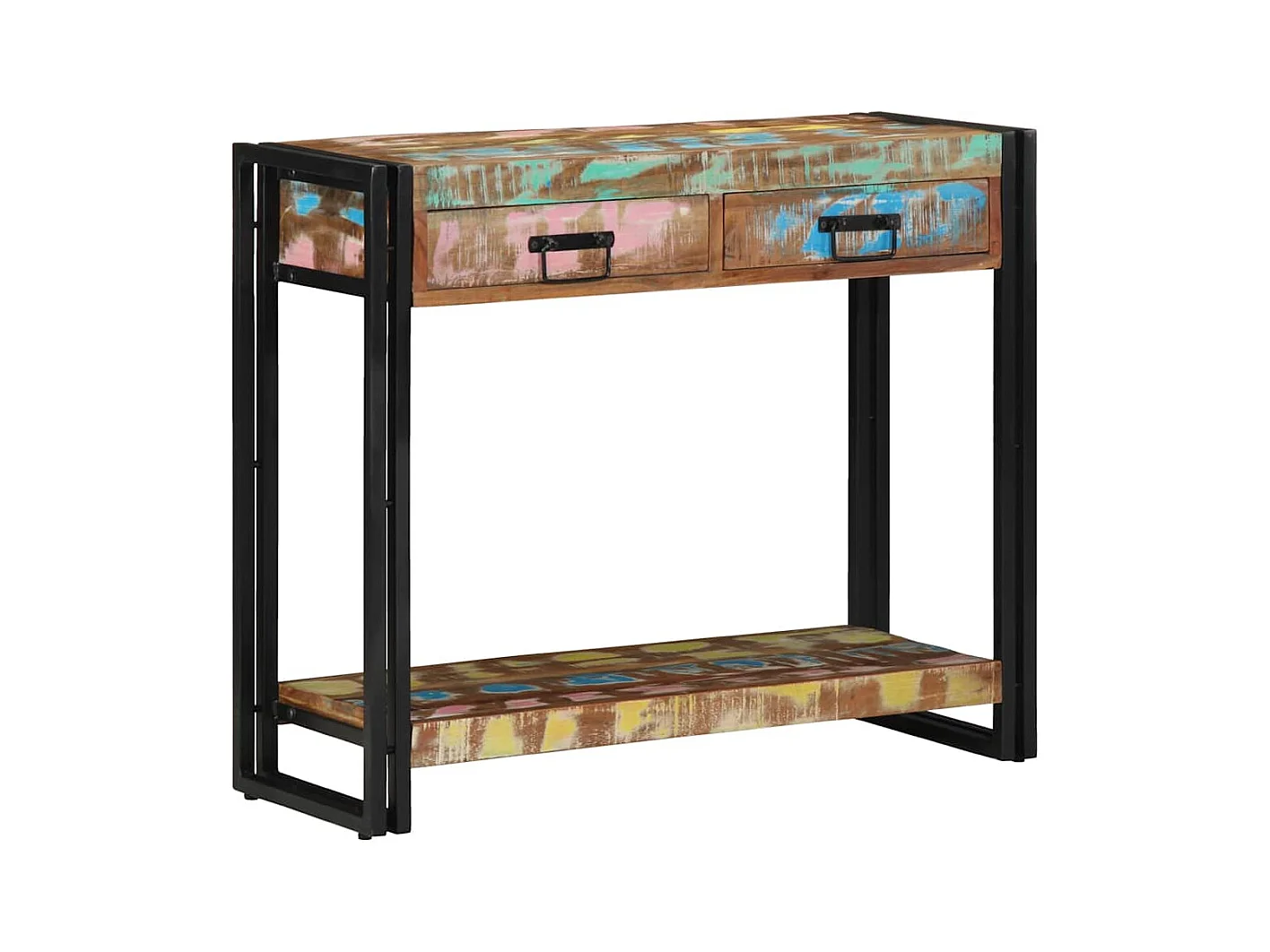 Mesa Consola Multicolor 90 x 33 x 75 cm madera maciza reciclada