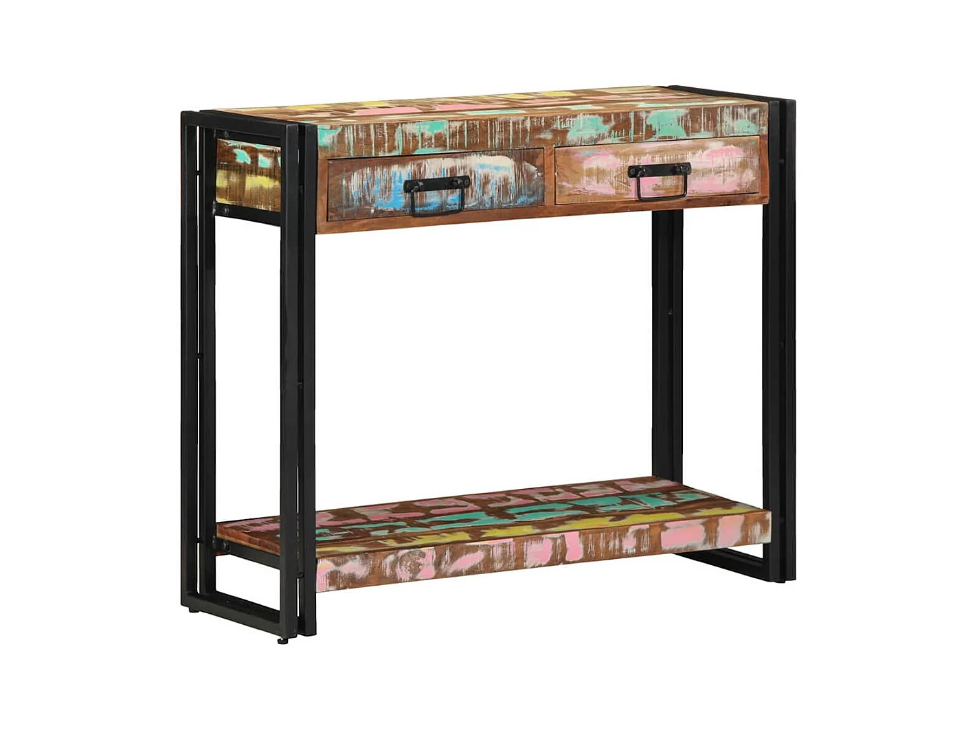 Mesa Consola Multicolor 90 x 33 x 75 cm madera maciza reciclada