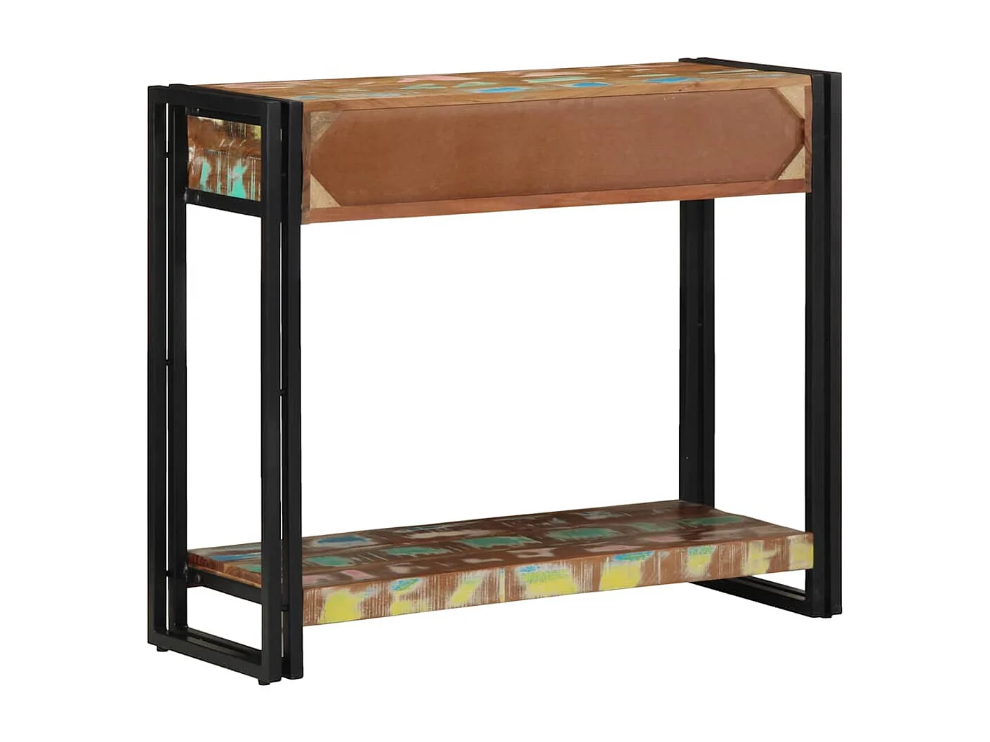 Table console Multicolore bois de récupération massif