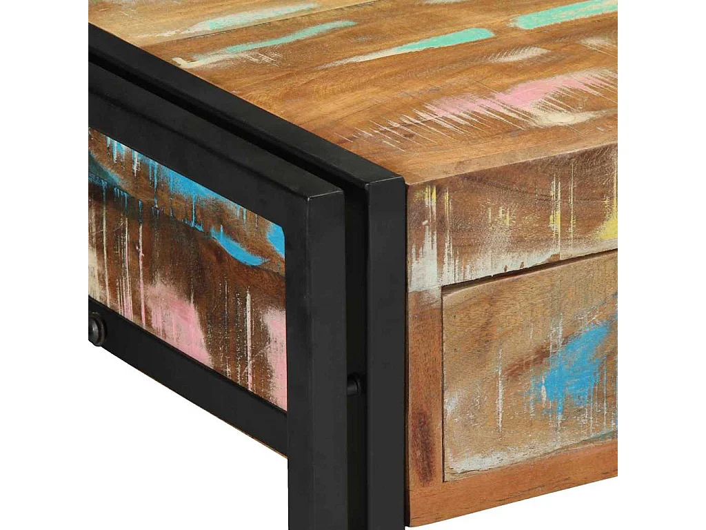 Table console Multicolore bois de récupération massif