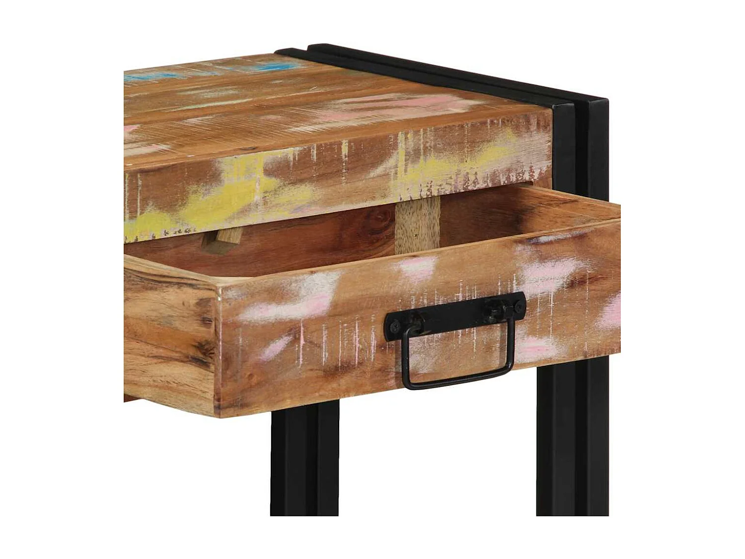 Table console Multicolore bois de récupération massif