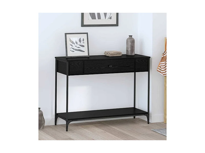 Table console Chêne noir 100 x 34.5 x 75 cm Bois d'ingénierie