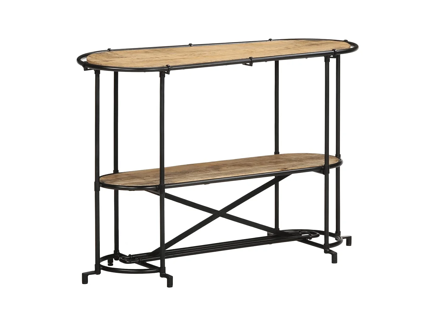 Mesa consola madera maciza de mango rugosa 110x42x76 cm