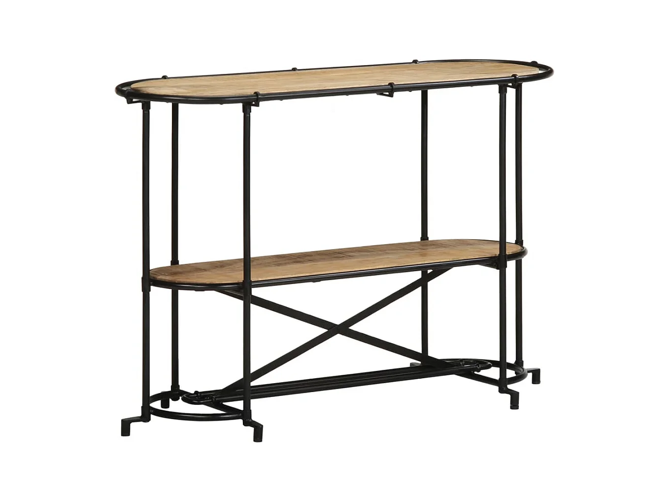 Mesa consola madera maciza de mango rugosa 110x42x76 cm