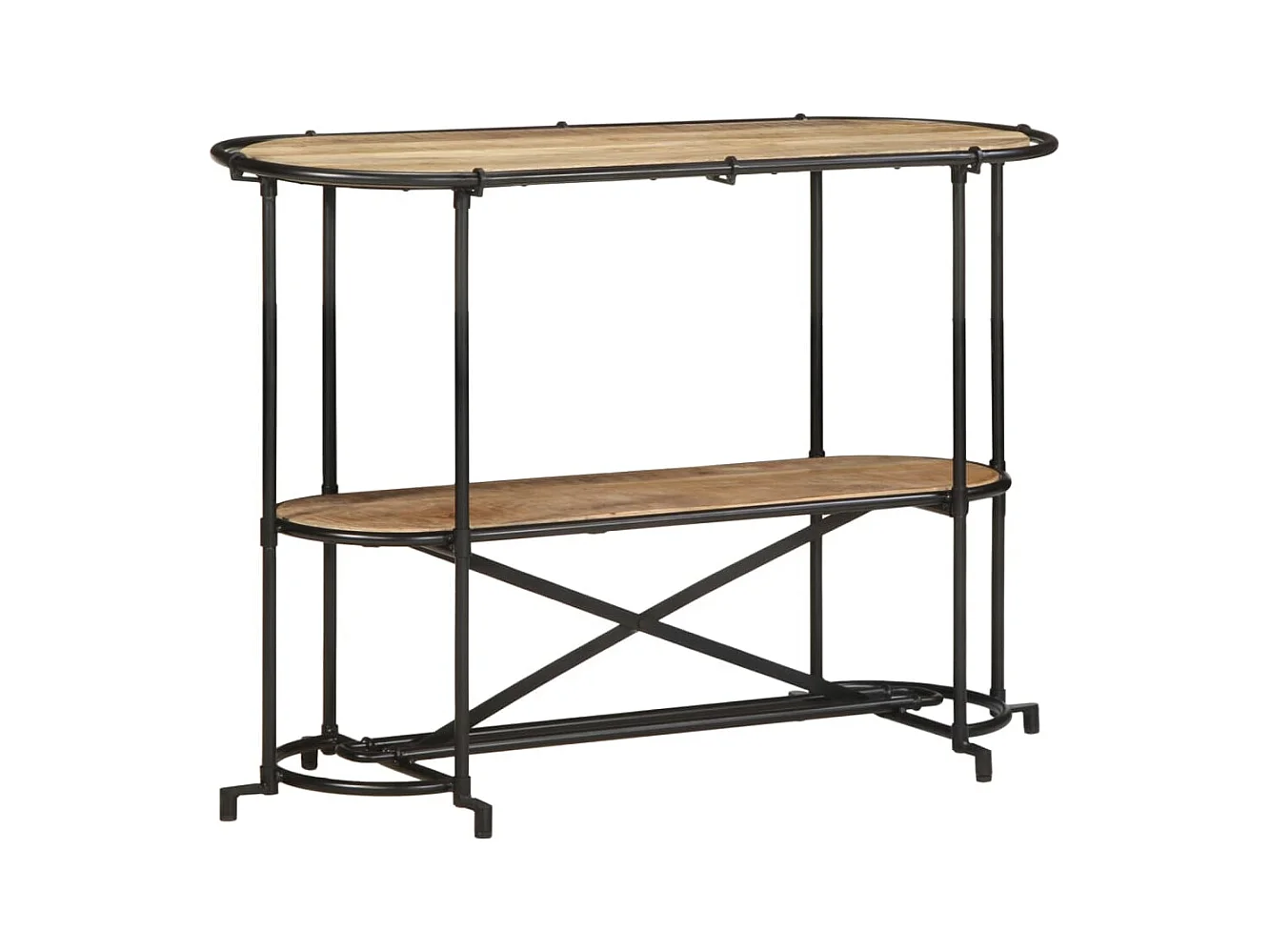 Mesa consola madera maciza de mango rugosa 110x42x76 cm