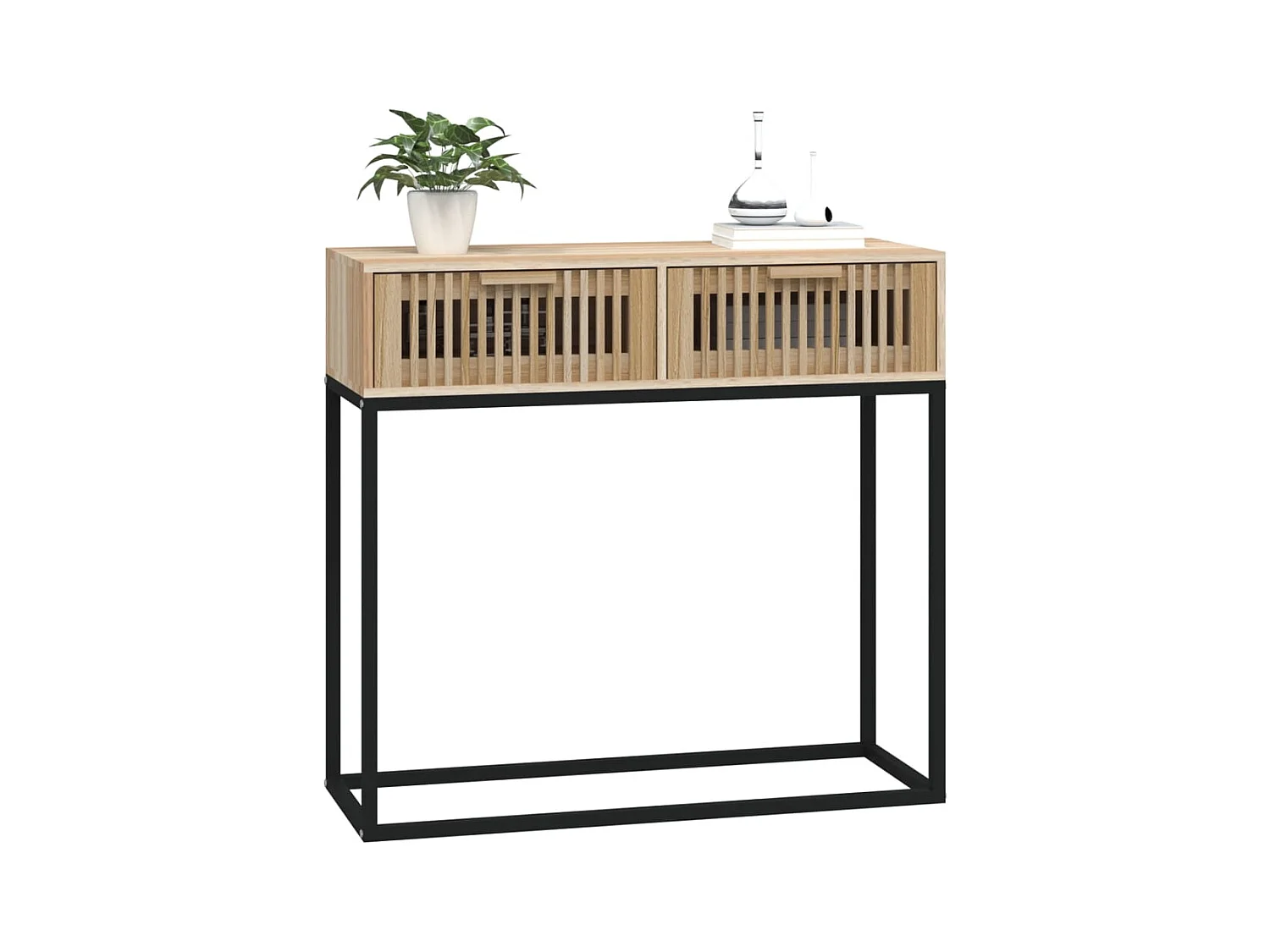 Wandtafel 80x30x75 cm bewerkt hout en ijzer