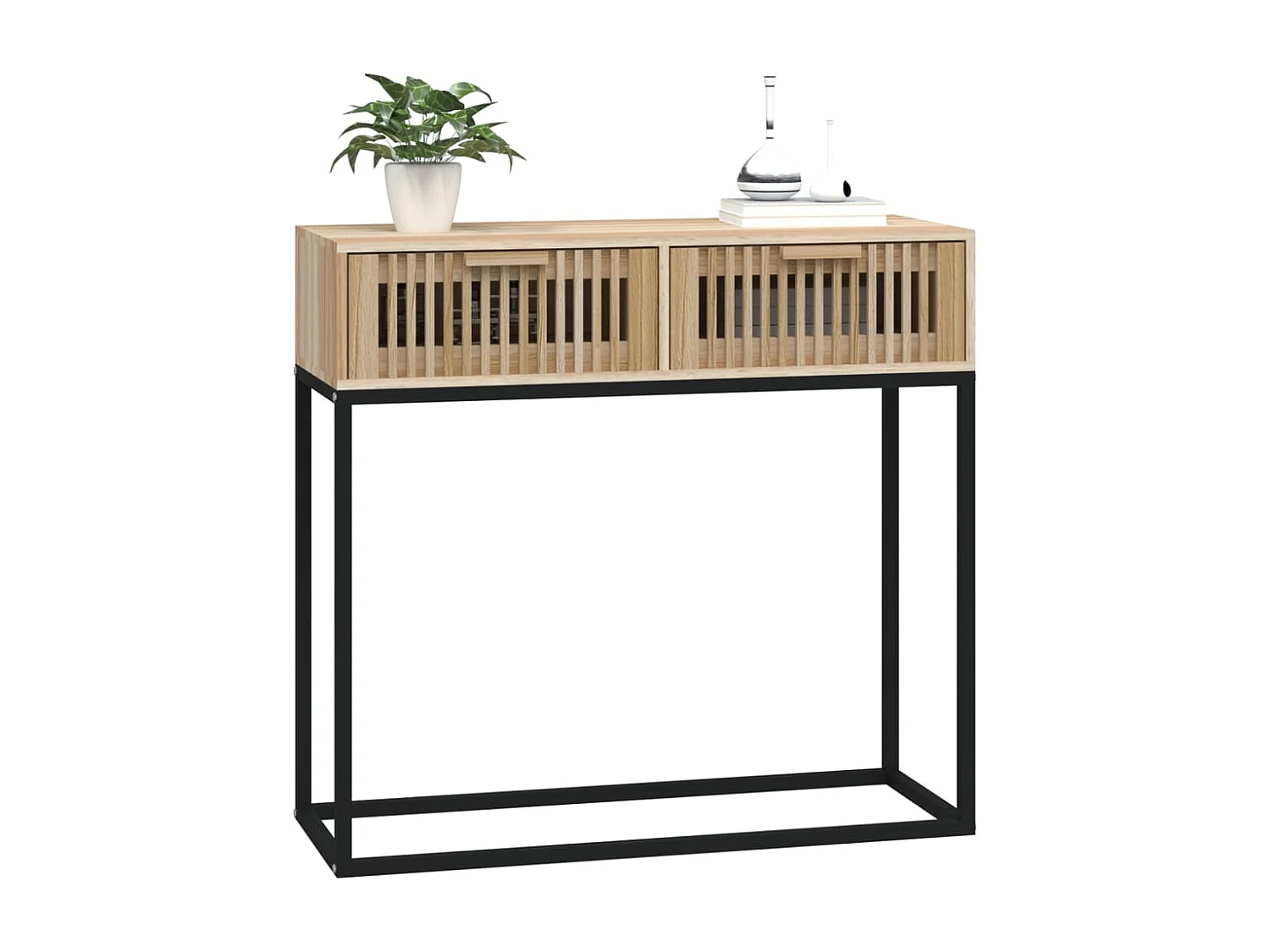 Wandtafel 80x30x75 cm bewerkt hout en ijzer