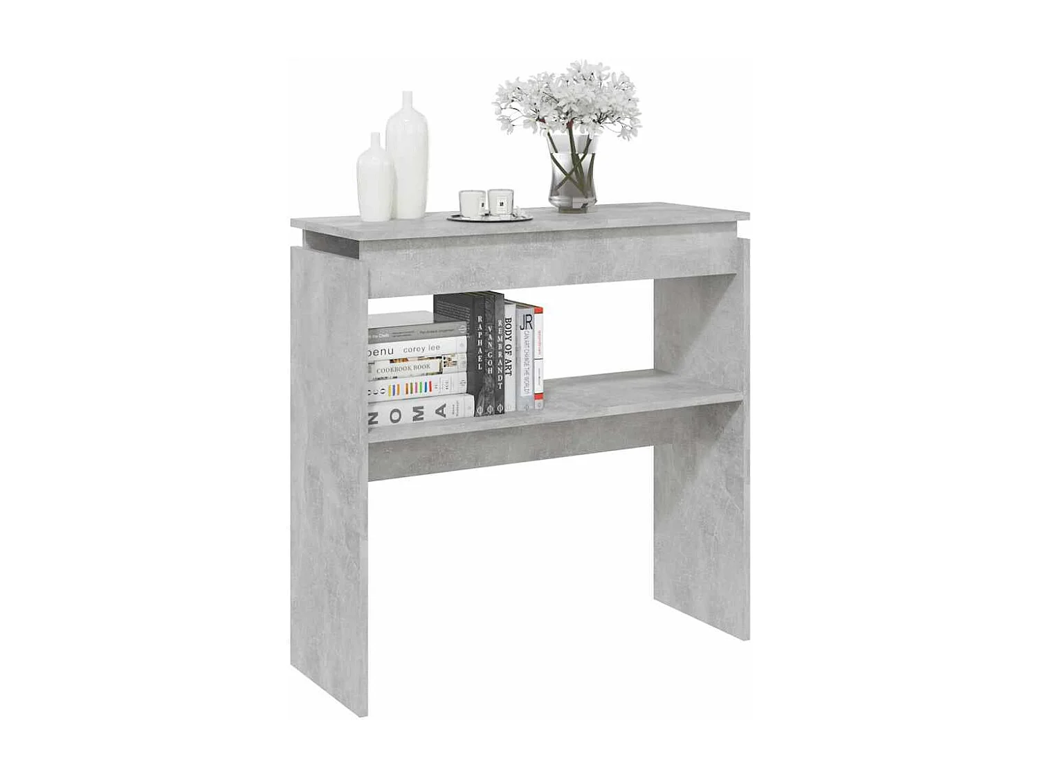 Table console Gris béton 80x30x80 cm Aggloméré