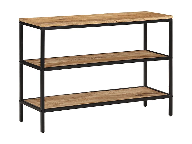 Mesa consola madera maciza de mango rugosa 100x35x70 cm