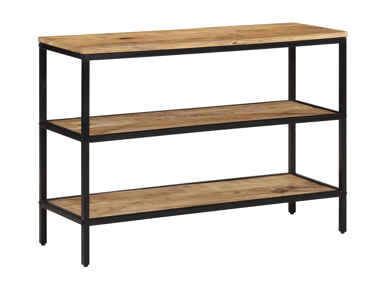 Mesa consola madera maciza de mango rugosa 100x35x70 cm