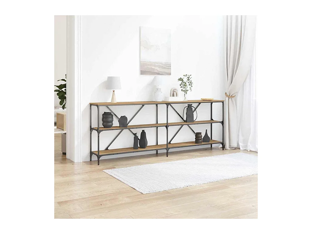 Aparador com prateleira carvalho artisiano 180 x 30 x 75 cm