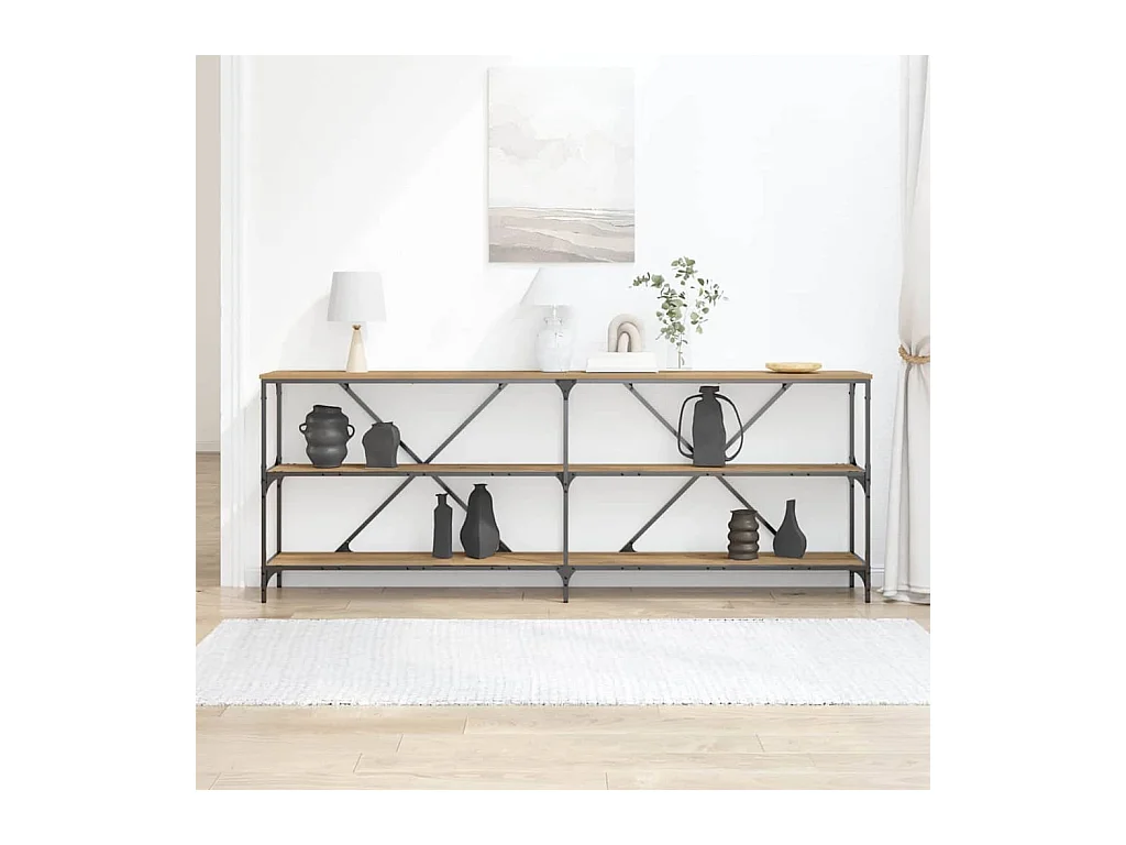 Aparador com prateleira carvalho artisiano 180 x 30 x 75 cm