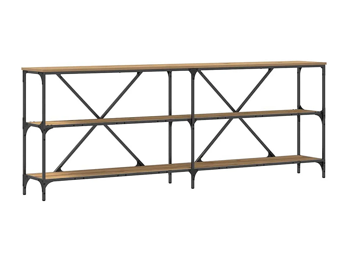 Mesa Consola con estante Otro Roble artisan 180 x 30 x 75 cm