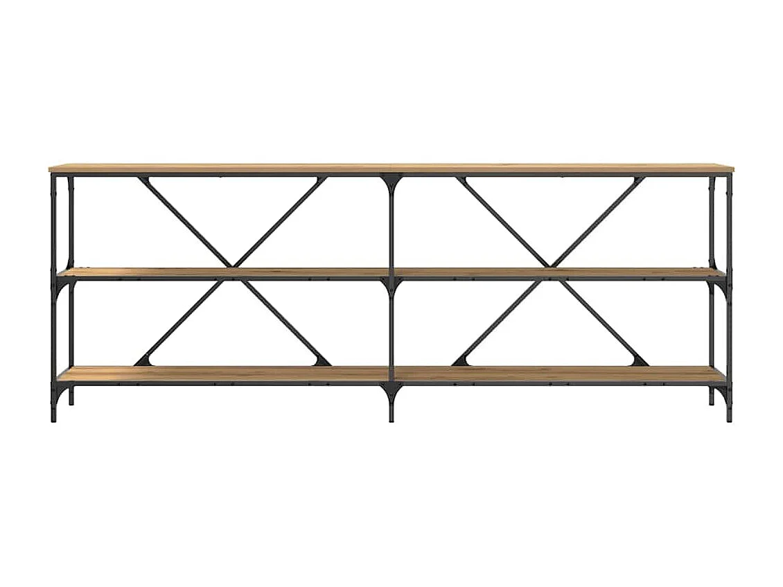 Mesa Consola con estante Otro Roble artisan 180 x 30 x 75 cm