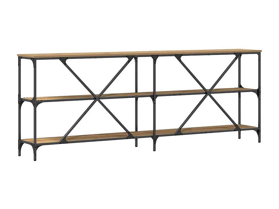 Mesa Consola con estante Otro Roble artisan 180 x 30 x 75 cm