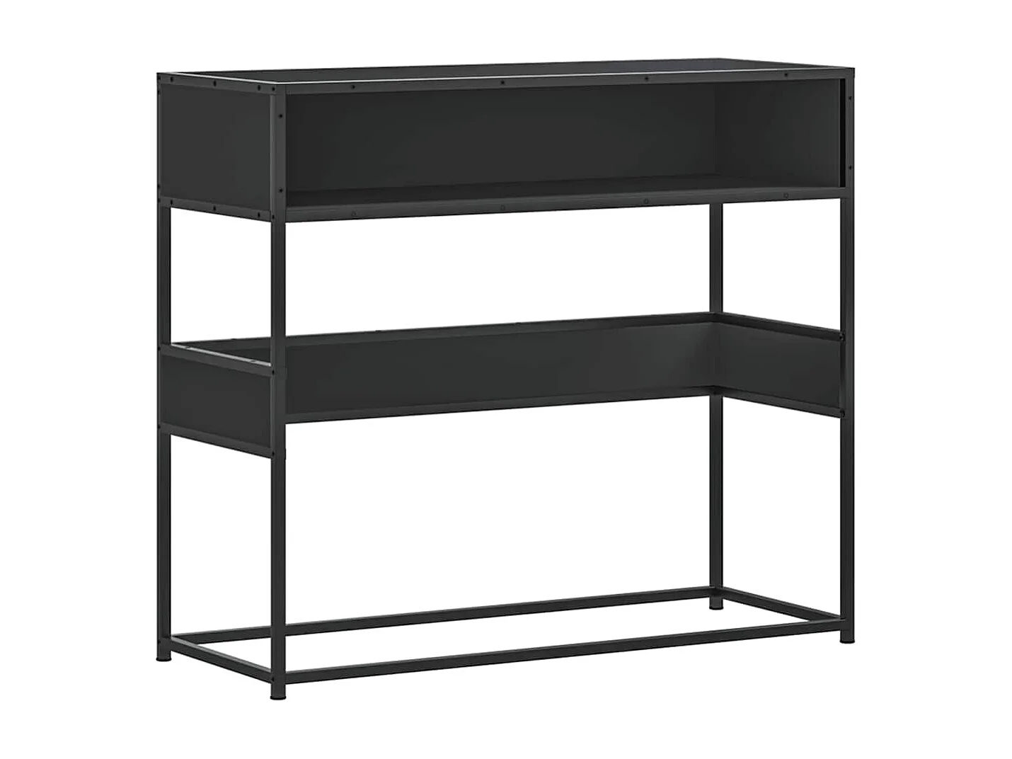 Table console noir 90x35x80 cm bois d'ingénierie