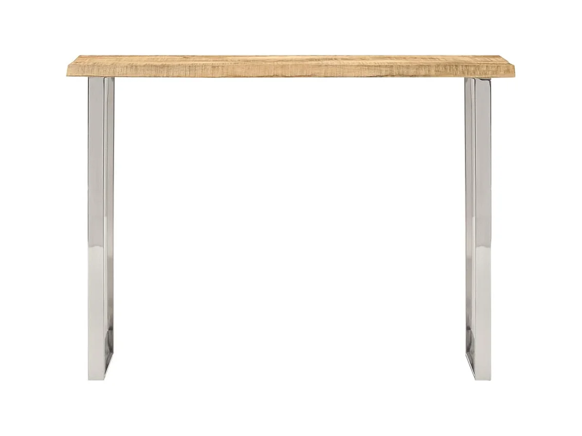 Mesa consola con borde natural madera mango maciza 105x33x76 cm