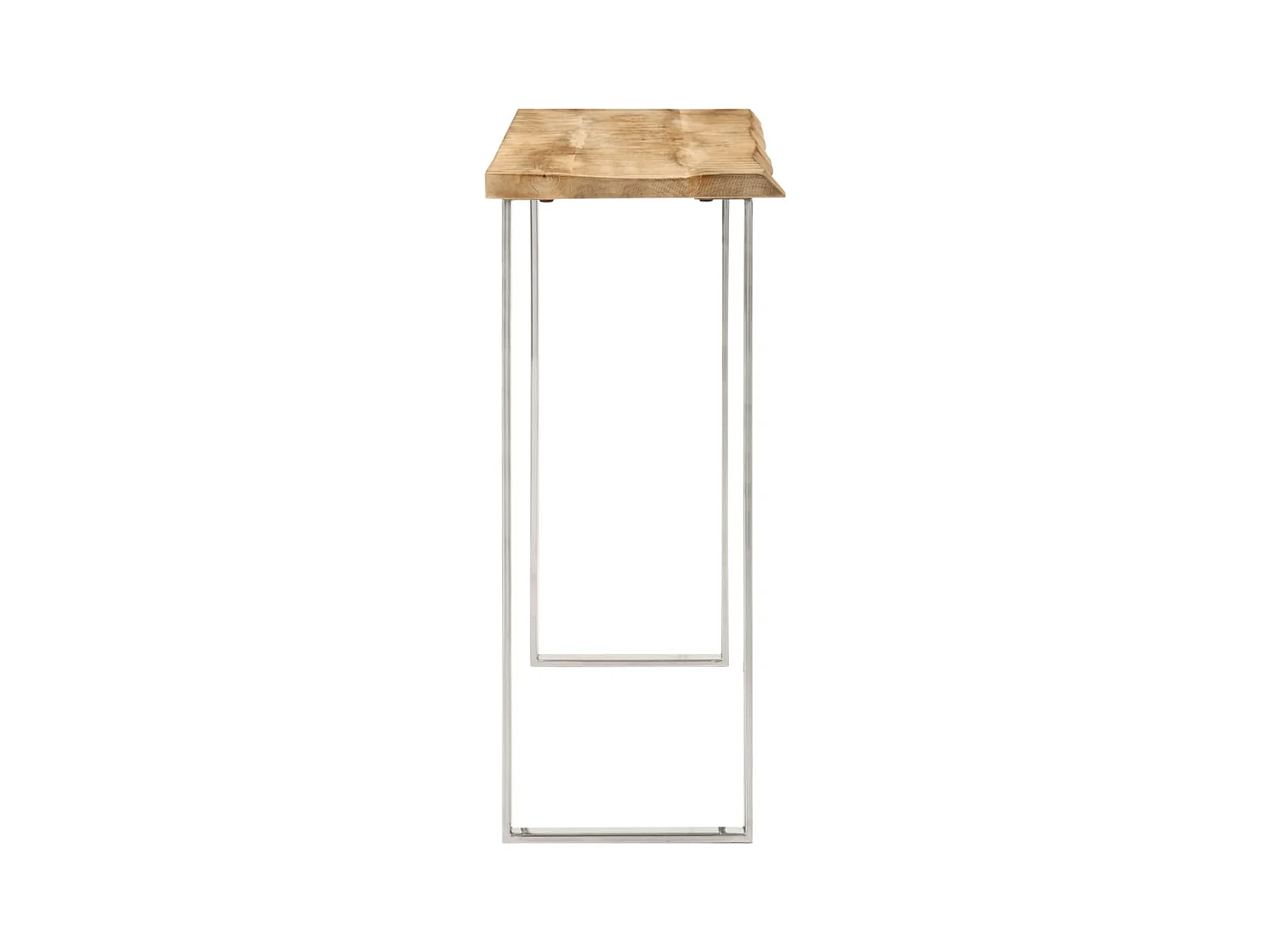 Mesa consola con borde natural madera mango maciza 105x33x76 cm