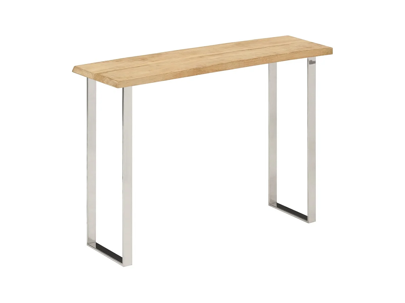 Mesa consola con borde natural madera mango maciza 105x33x76 cm