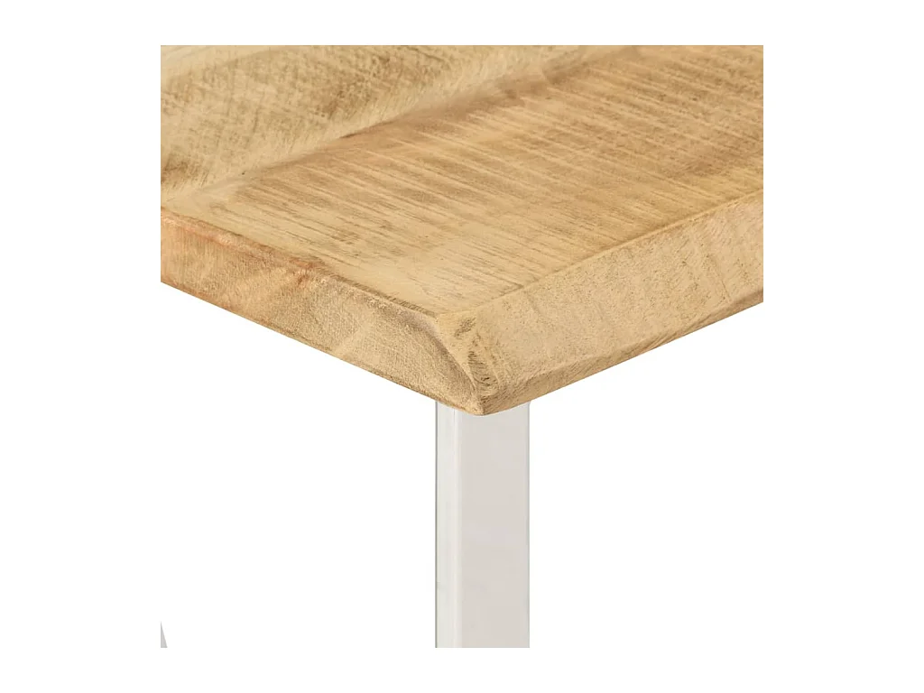 Mesa consola con borde natural madera mango maciza 105x33x76 cm