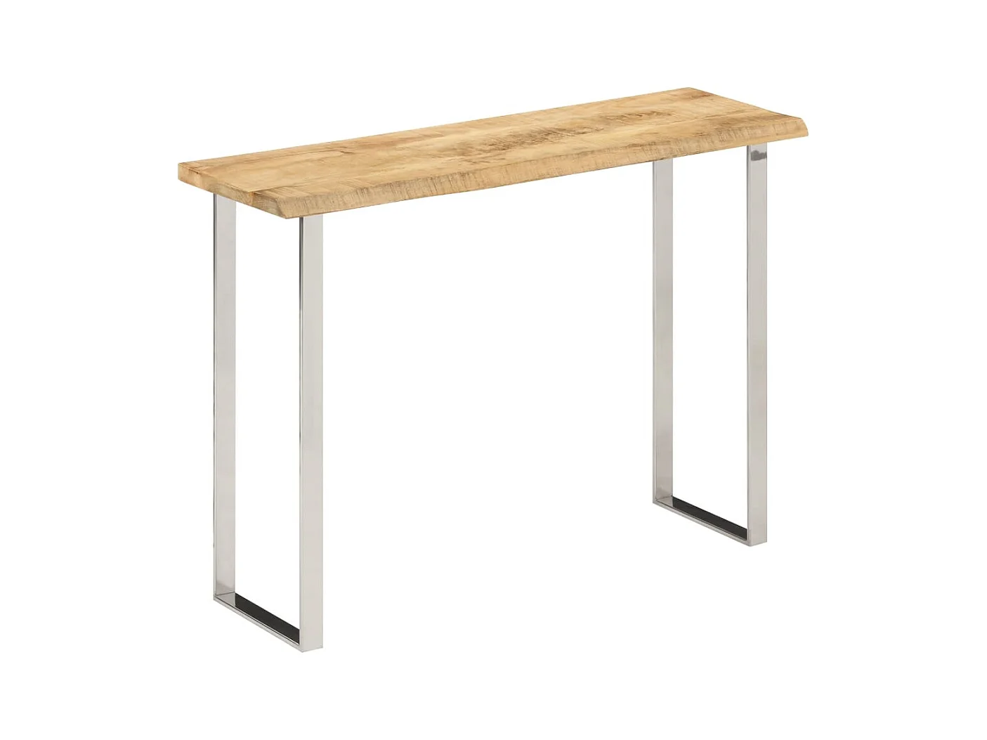 Mesa consola con borde natural madera mango maciza 105x33x76 cm