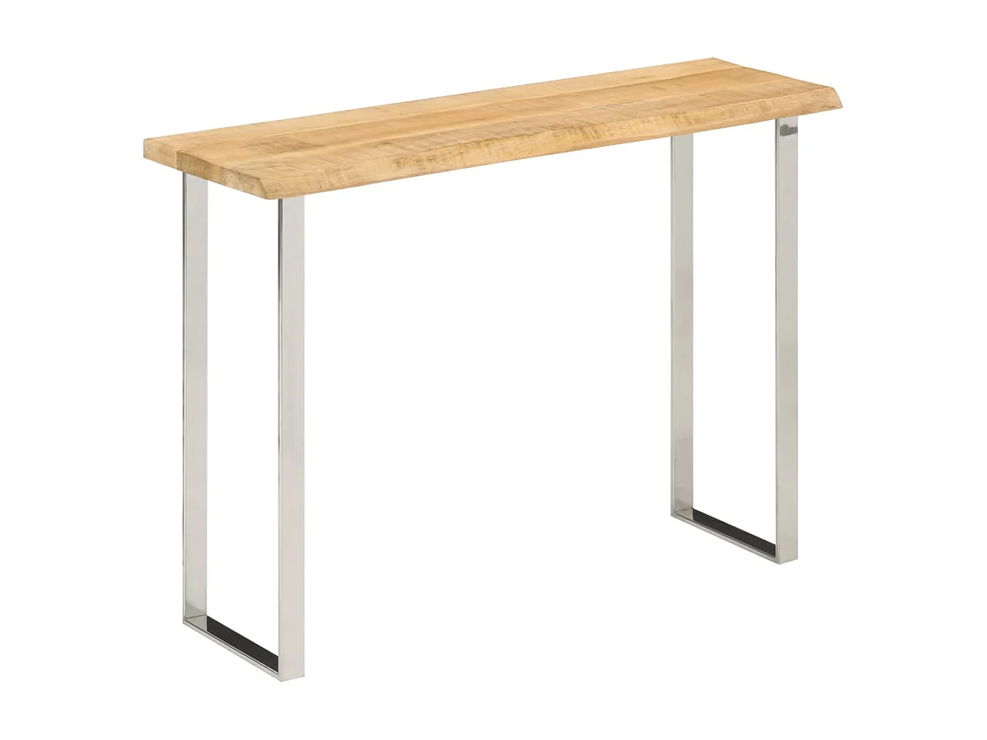 Mesa consola con borde natural madera mango maciza 105x33x76 cm
