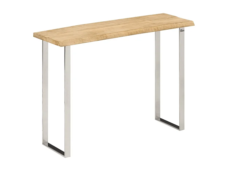 Wandtafel met natuurlijke rand 105x33x76 cm massief mangohout