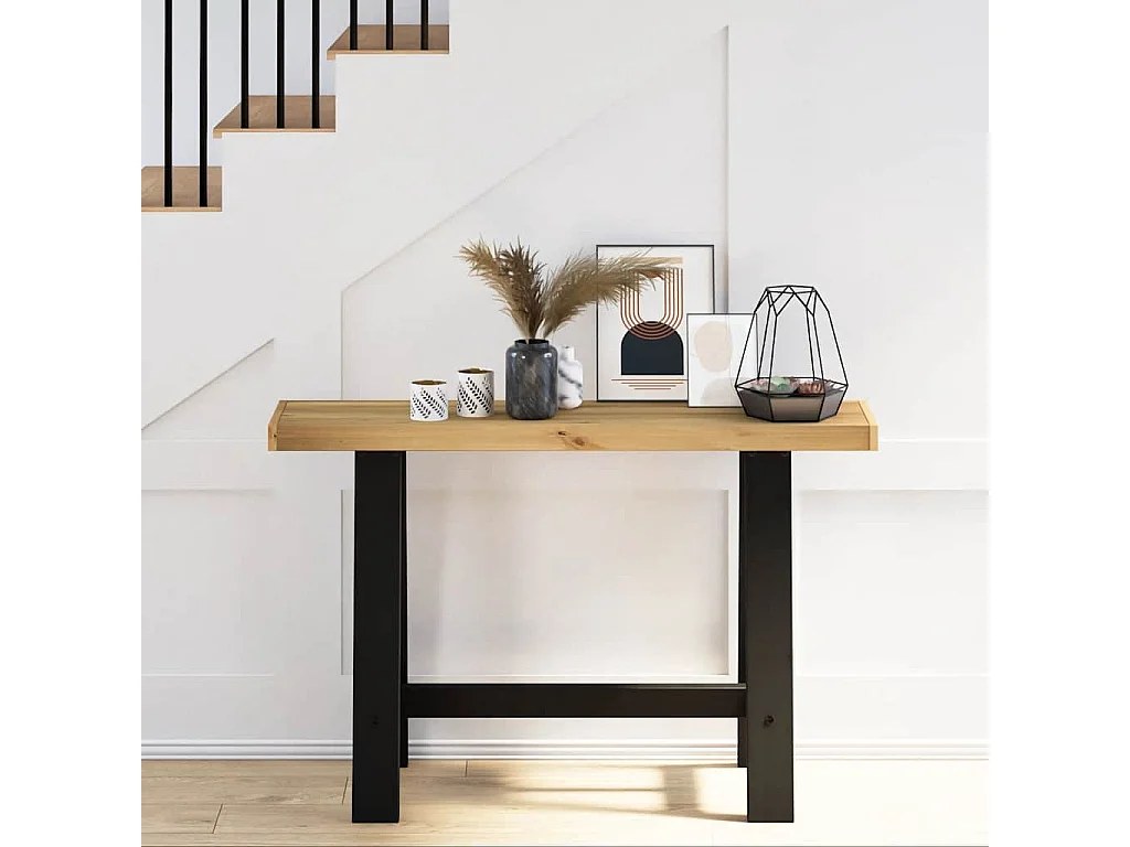 Mesa consola NOAIN patas en A madera maciza pino 120x30x75 cm