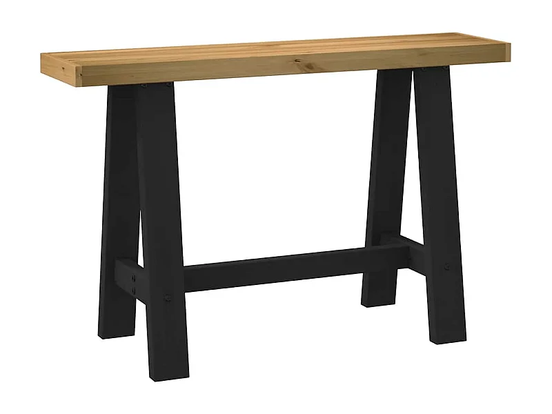 Table console NOAIN pieds en forme de A 120x30x75 cm massif pin