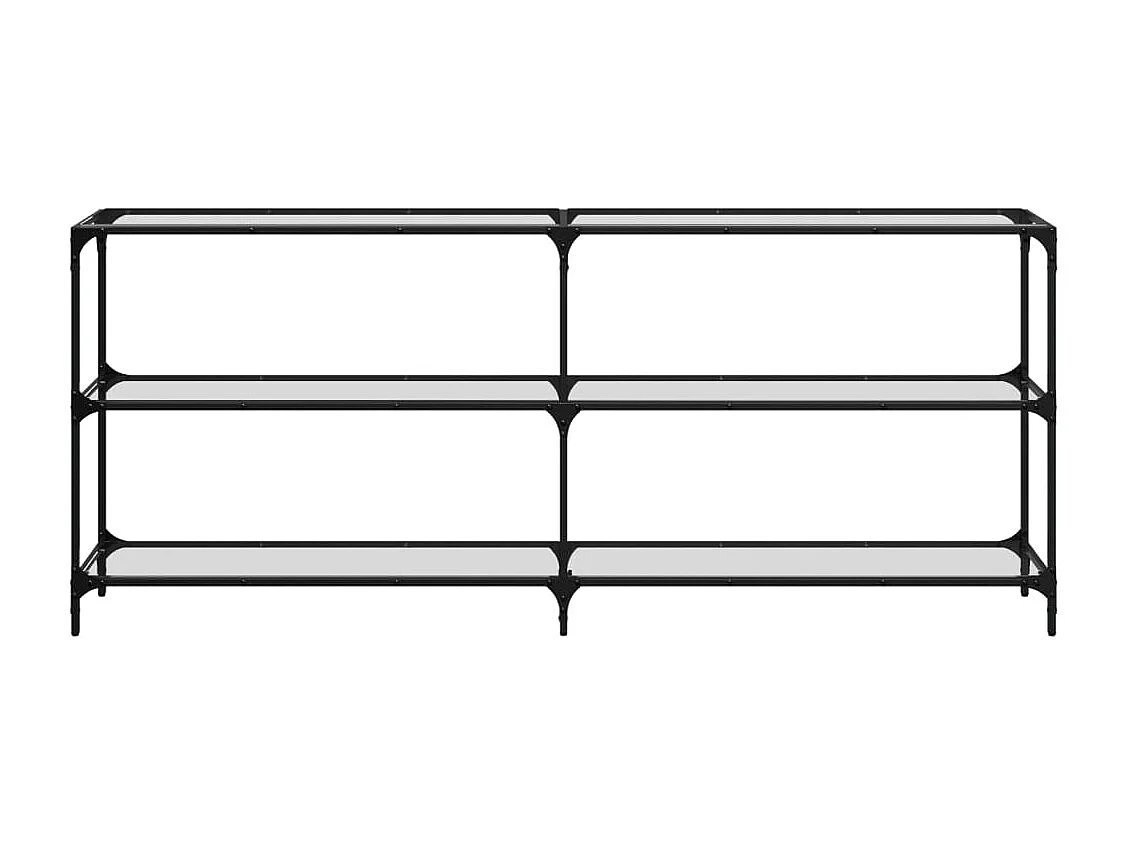 Table console avec dessus en verre transparent 194,5x30x81 cm