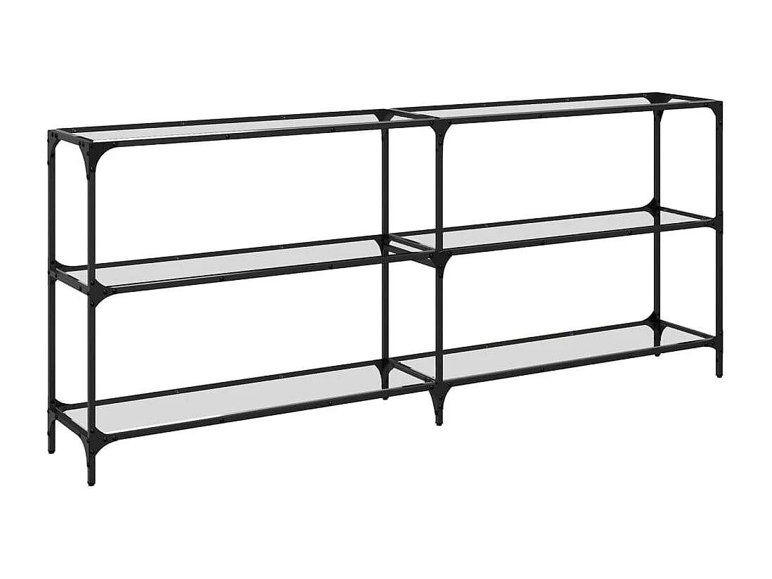 Table console avec dessus en verre transparent 194,5x30x81 cm