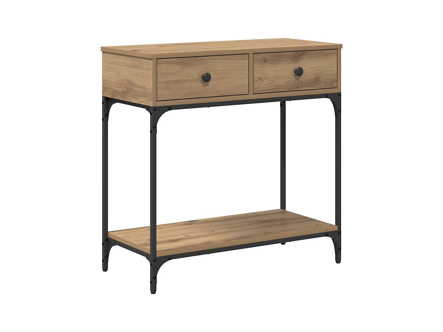 Wandtafel met lade artisanaal eikenkleurig 75 x 34.5 x 75 cm