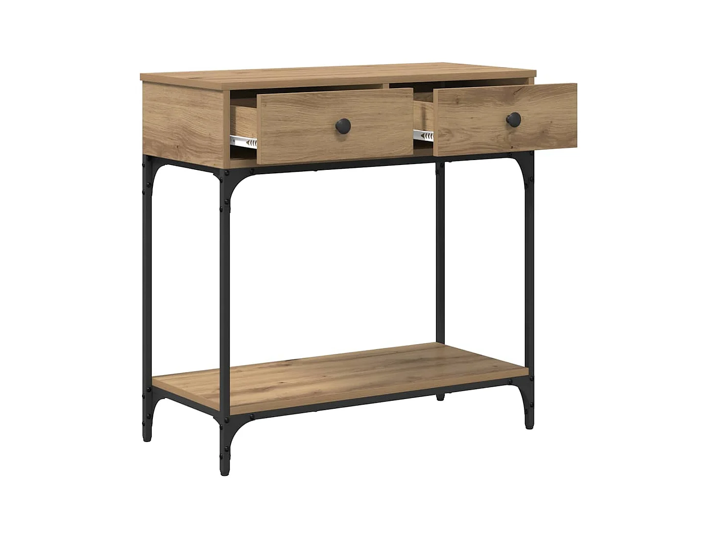 Wandtafel met lade artisanaal eikenkleurig 75 x 34.5 x 75 cm