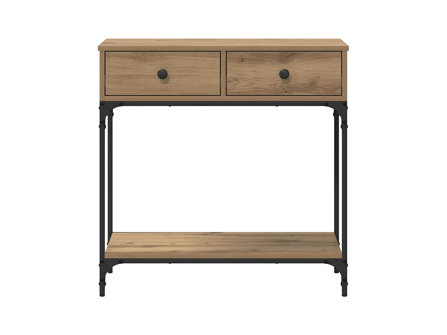 Wandtafel met lade artisanaal eikenkleurig 75 x 34.5 x 75 cm