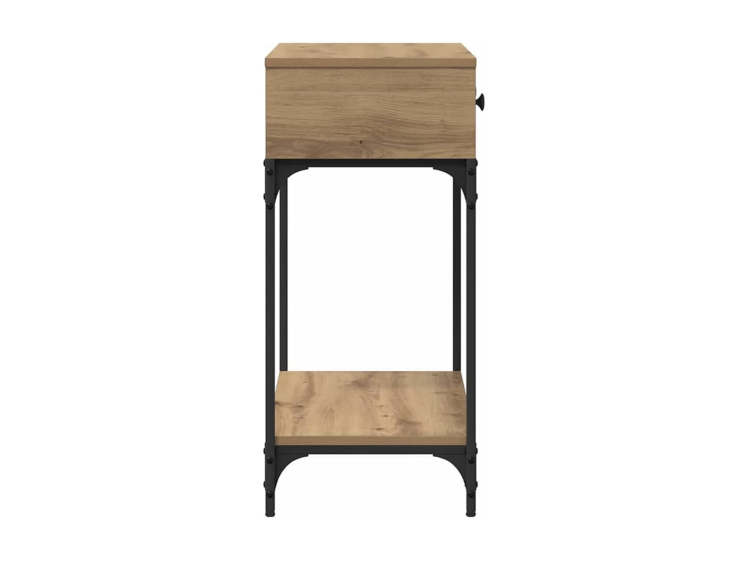 Table console avec tiroir chêne artisanal 75 x 34,5 x 75 cm