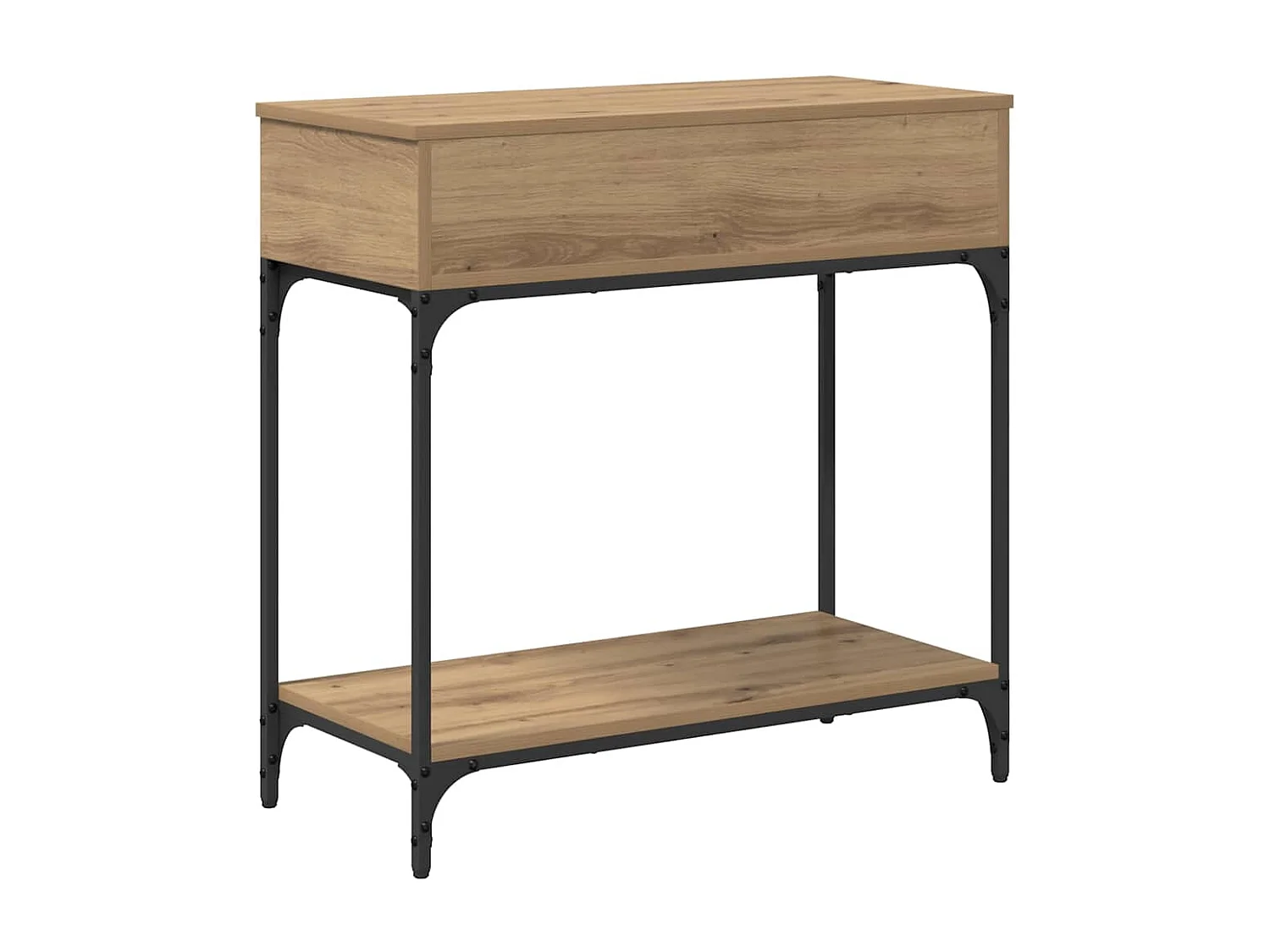 Table console avec tiroir chêne artisanal 75 x 34,5 x 75 cm