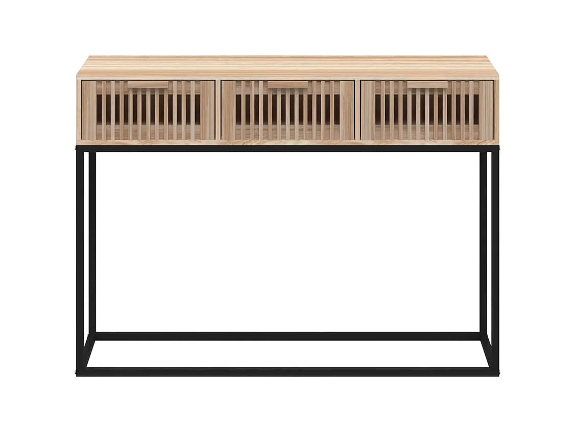 Mesa consola hierro y madera contrachapada 105x30x75 cm