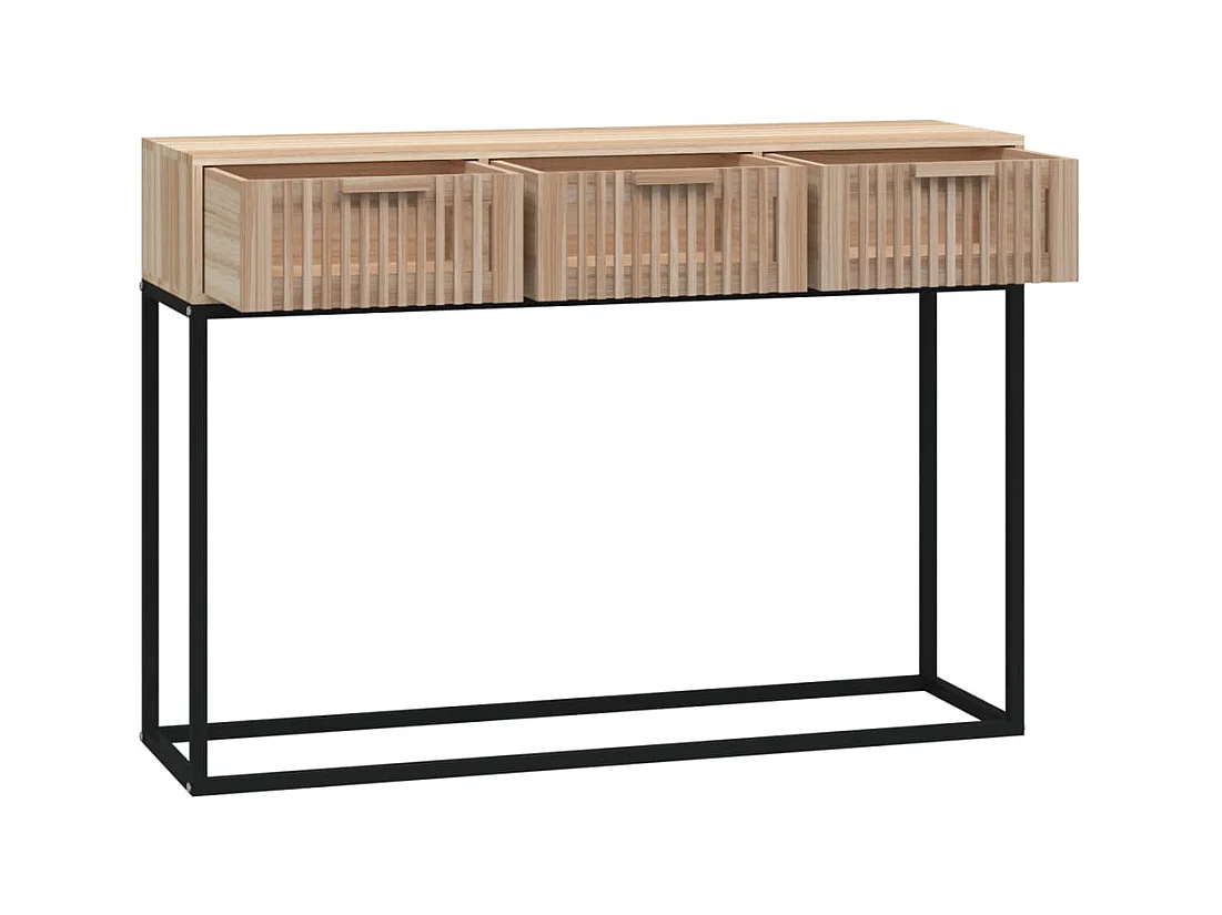 Mesa consola hierro y madera contrachapada 105x30x75 cm