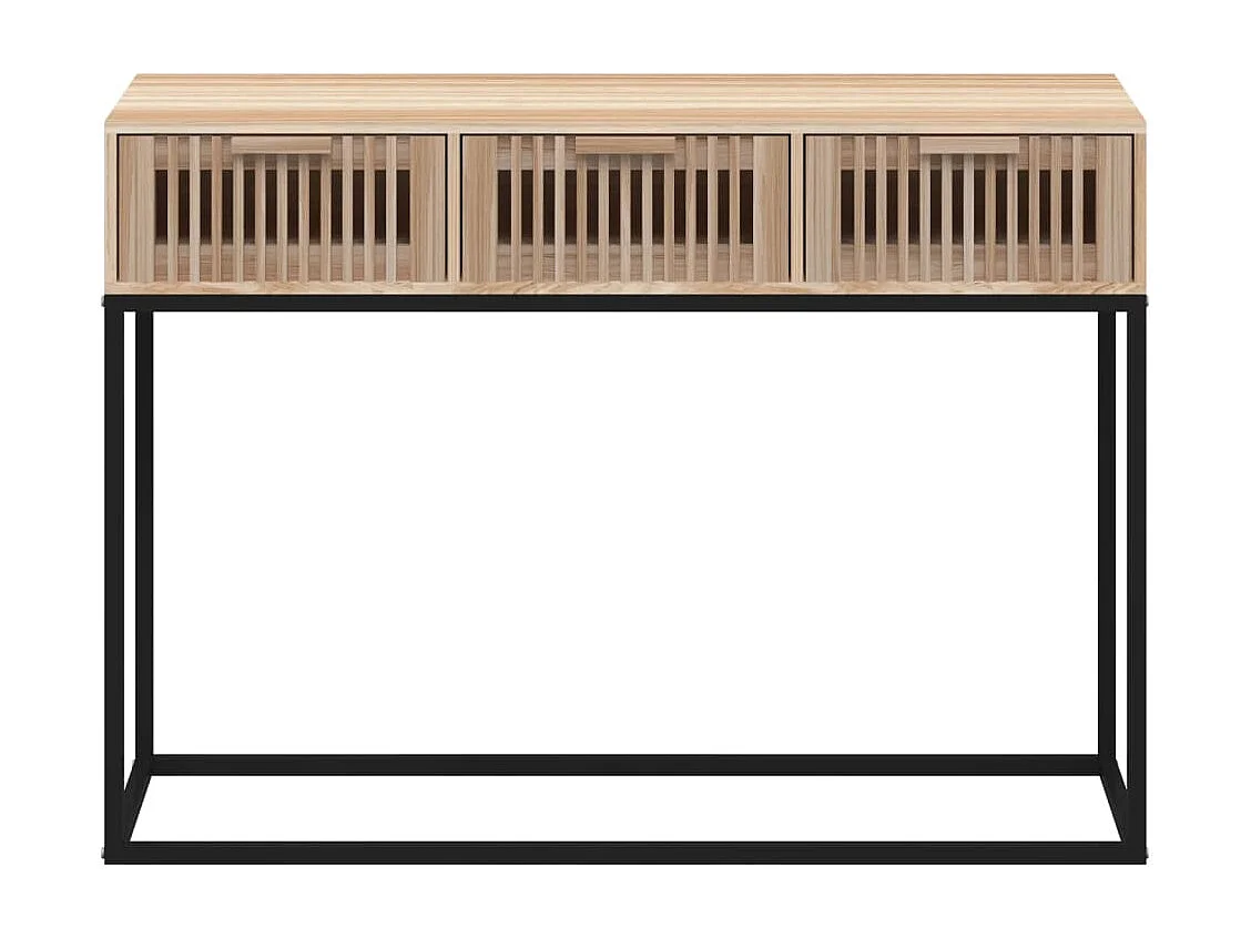 Wandtafel 105x30x75 cm bewerkt hout en ijzer