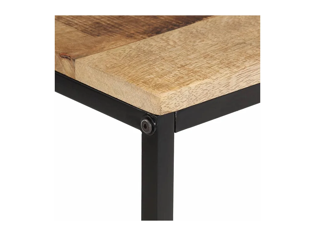 Mesa consola madera maciza de mango rugosa 70x35x70 cm
