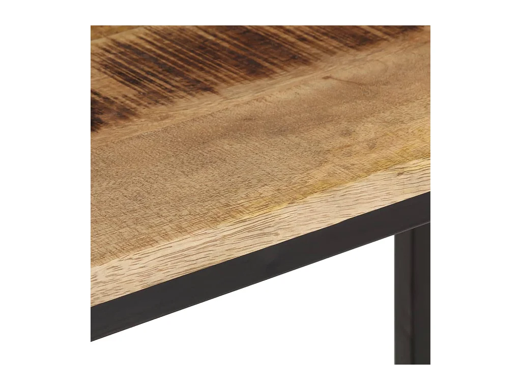 Mesa consola madera maciza de mango rugosa 70x35x70 cm