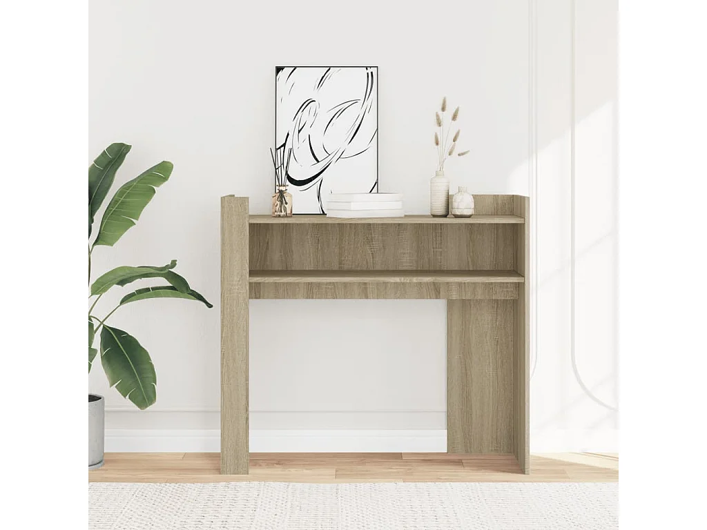 Mesa consola de madera de ingeniería roble Sonoma 100x35x90 cm