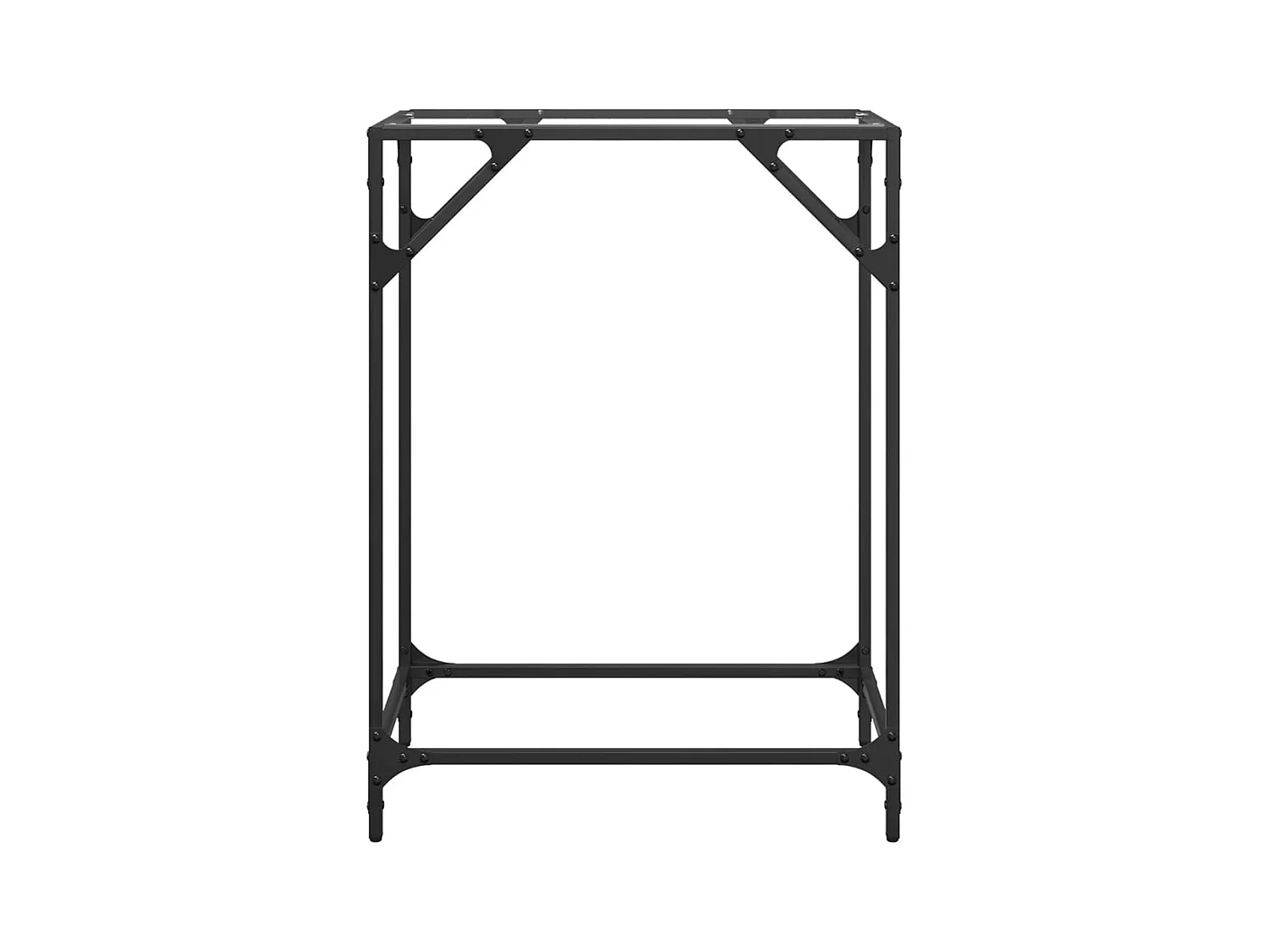 Table console avec dessus en verre transparent 60x35x81cm acier